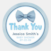 Schattige Blue Bow Stropdas Little Man Baby shower Ronde Sticker (Voorkant)