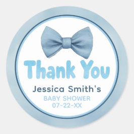 Schattige Blue Bow Stropdas Little Man Baby shower Ronde Sticker