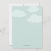 Schattige Blue Bundle Stork Baby shower Kaart (Achterkant)