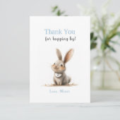 Schattige Blue Bunny Birthday Dank je kaarten (Staand voorkant)