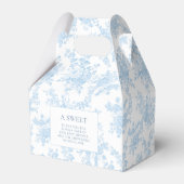 Schattige Blue Bunny Crest Franse Baby Boy Shower Bedankdoosjes (Achterkant)