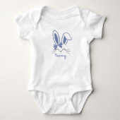 Schattige Blue Bunny Ribbon Easter Boy Romper (Voorkant)