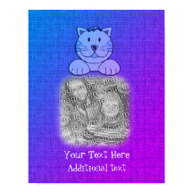 Schattige Blue Cat Lijst Creëer Uw eigen foto