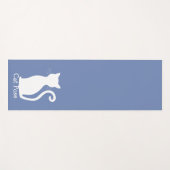 Schattige Blue Cat Silhouette Modern Yogamat (Voorkant (horizontaal))