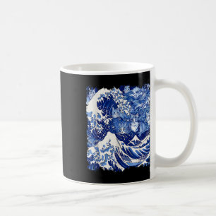 Schattige Blue Cats Wave for Kamala Funny Blue Wav Koffiemok
