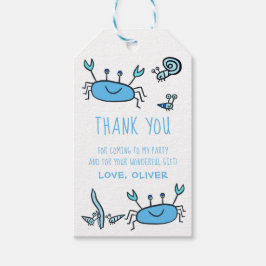 Schattige Blue Crab Zee Animals Boy Birthday Bedan Cadeaulabel