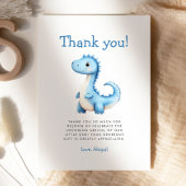 Schattige Blue Dinosaur Baby shower bedankkaart Kaart