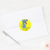 Schattige Blue Dog Ik was een goede jongen belonen Ronde Sticker (Envelop)