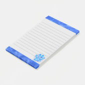 Schattige Blue Dog Print Waterverf Achtergrond Gel Post-it® Notes (Schuin)
