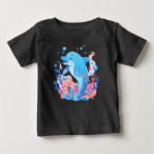 Schattige Blue Dolphin Baby Bodysuit (Voorkant)