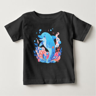 Schattige Blue Dolphin Baby Bodysuit