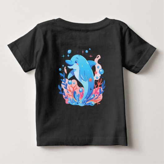 Schattige Blue Dolphin Baby Bodysuit (Achterkant)