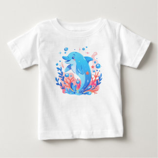 Schattige Blue Dolphin Baby Bodysuit