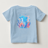 Schattige Blue Dolphin Baby Bodysuit (Achterkant)