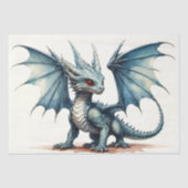 Schattige Blue Dragon-personage - Decoupage - Tissuepapier (Voorkant)