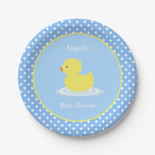 Schattige Blue Duck Baby shower Papieren Bordje (Voorkant)