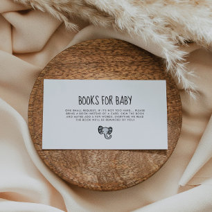 Schattige Blue Elephant baby shower Boek Aanvraagk Informatiekaartje