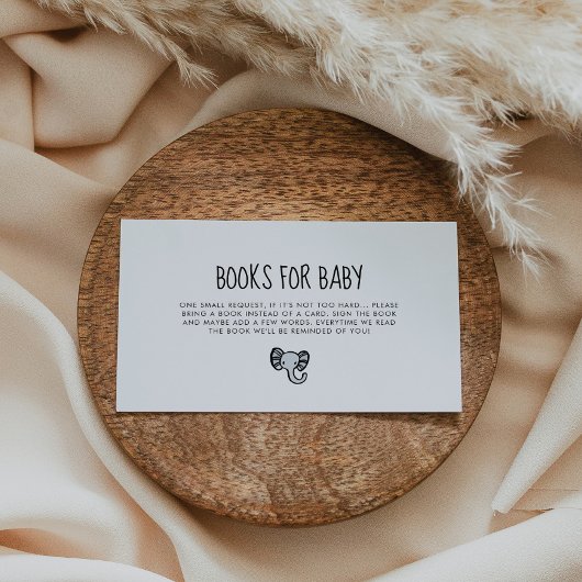 Schattige Blue Elephant baby shower Boek Aanvraagk Informatiekaartje