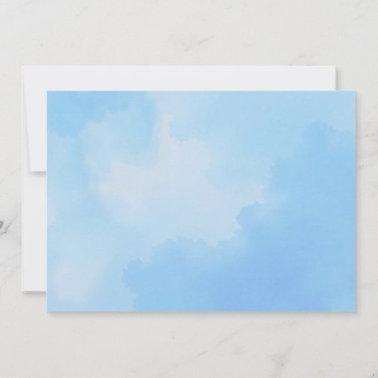 Schattige Blue Elephant Baby shower Uitnodiging –  (Achterkant)