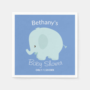Schattige Blue Elephant Boy Baby shower Custom Servet