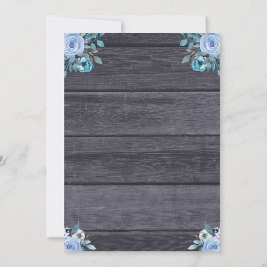 Schattige Blue Elephant Rustic Boy Baby shower Kaart (Achterkant)