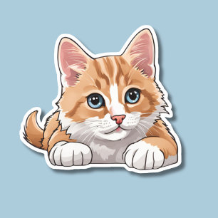 Schattige Blue Eyed Cat Waterdicht Sticker