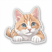 Schattige Blue Eyed Cat Waterdicht Sticker (Voorkant)