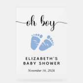 Schattige Blue Feet Baby Jongensdouche Welkom Fros Acryl Bord (Voorkant)