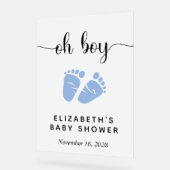 Schattige Blue Feet Baby Jongensdouche Welkom Fros Acryl Bord (Hoek)