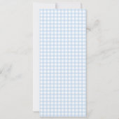 Schattige Blue Gingham Bow Stropdas Baby Boy Douch Kaart (Achterkant)