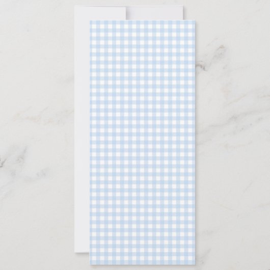 Schattige Blue Gingham Bow Stropdas Baby Boy Douch Kaart (Achterkant)