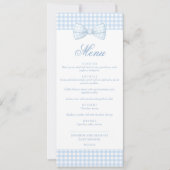 Schattige Blue Gingham Bow Stropdas Baby Boy Douch Kaart (Voorkant)