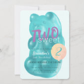 Schattige Blue Gummy Beer Twee Sweet 2e Verjaardag Kaart (Voorkant)