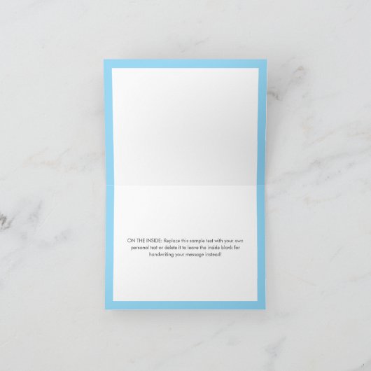 Schattige Blue Heart Eenvoudig Dank u Bedankkaart (Binnen)