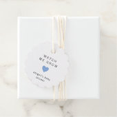 Schattige Blue Heart Modern Baby shower Bedankjes Labels (In situ)