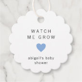 Schattige Blue Heart Modern Baby shower Bedankjes Labels (Voorkant)