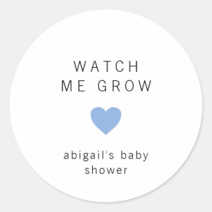 Schattige Blue Heart Modern Baby shower Ronde Sticker