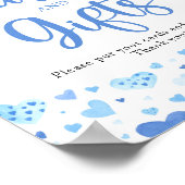 Schattige Blue Hearts Valentijn Kaarten en geschen Poster (Hoek)