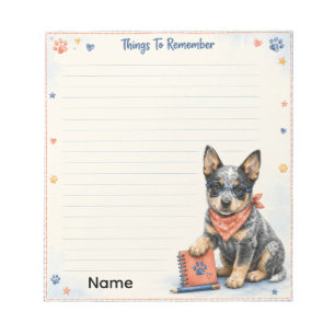 Schattige Blue Heeler Dingen om te Onthouden Notitieblok