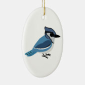 Schattige Blue Jay Keramisch Ornament (Rechts)