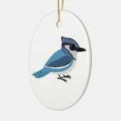 Schattige Blue Jay Keramisch Ornament (Links)