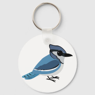 Schattige Blue Jay Sleutelhanger