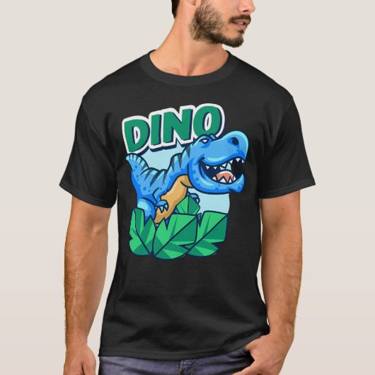 Schattige Blue Little Dino T-shirt (Voorkant)