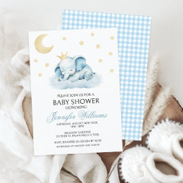 Schattige Blue Little Elephant Baby Shower Kaart