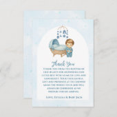 Schattige Blue Mobile Wieg baby cot Baby shower Bedankkaart (Voorkant / Achterkant)