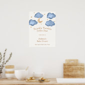 Schattige Blue Moon Stars Twinkle Baby shower Welk Poster (Keuken)