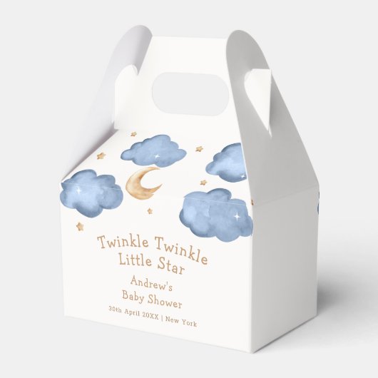 Schattige Blue Moon Stars Twinkle Twinkle Baby sho Bedankdoosjes (Achterkant)