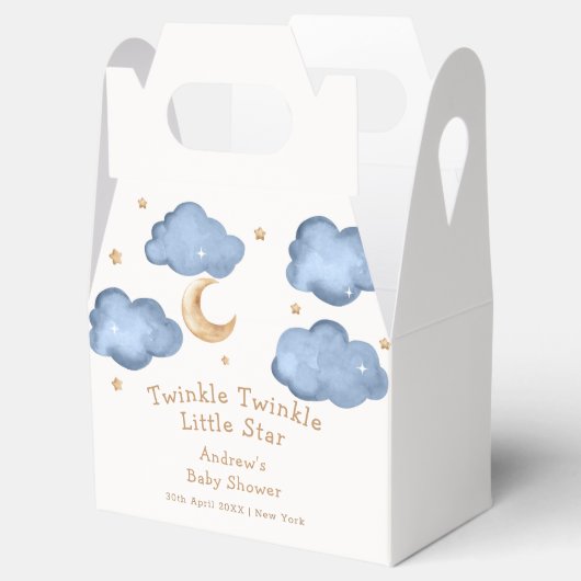 Schattige Blue Moon Stars Twinkle Twinkle Baby sho Bedankdoosjes (Geopend)