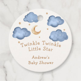 Schattige Blue Moon Stars Twinkle Twinkle Baby sho Bedankjes Labels