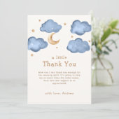 Schattige Blue Moon Stars Twinkle Twinkle Baby sho Bedankkaart (Staand voorkant)